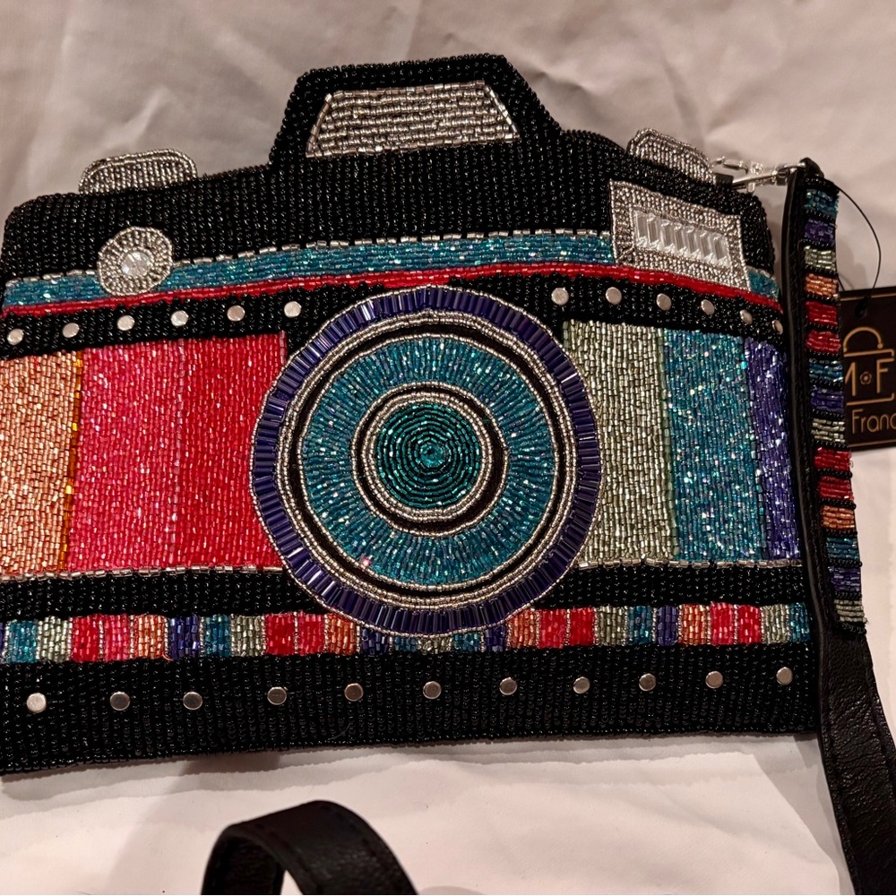Mary Frances Multicolor Beaded Clutch